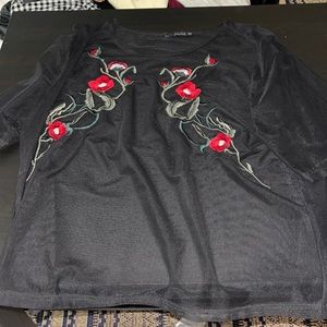 Sheer black floral top